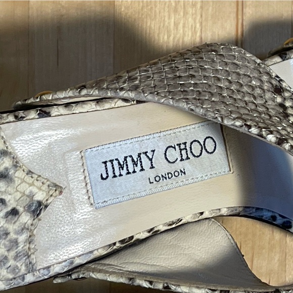 Jimmy Choo Snake Print Lea Heel platform animal print sandal - Picture 10 of 14